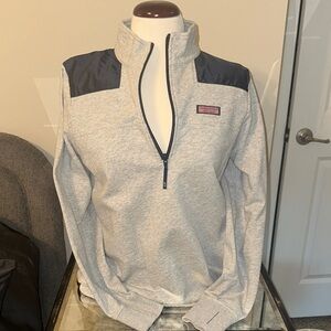 Women’s vineyard vines Gray and Navy Quarter-Zip Sweater